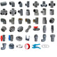 Grey PVC 32mm ID Pressure Pipe Fittings Metric Solvent Weld Various Parts
