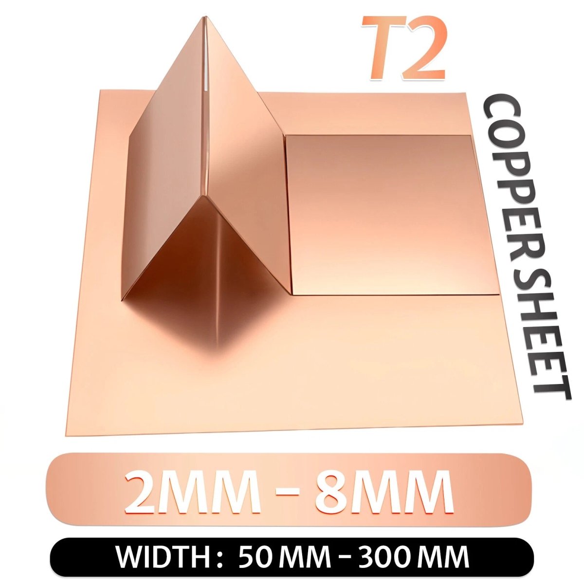 T2 Pure Copper Sheet/Plate Copper Block Laser Cut Many Sizes 2mm - 8mm Thick - HomeDIYer