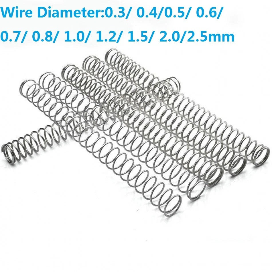 Stainless Steel Spring Compression Pressure Springs Wire Dia.0.3mm-2.5mm L:305mm