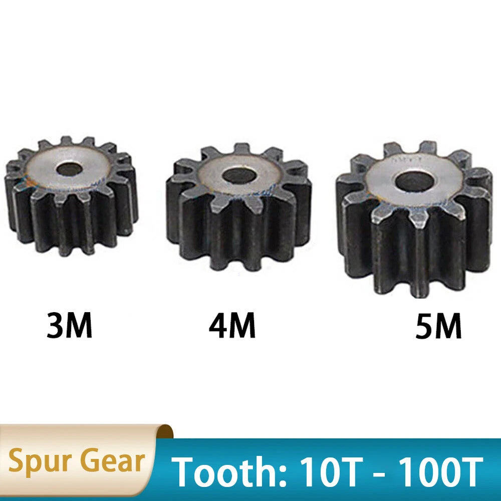 Mod 3/4/5 Spur Gear Pinion Gear 10T - 100T Motor Pinion 45# Steel Hardening