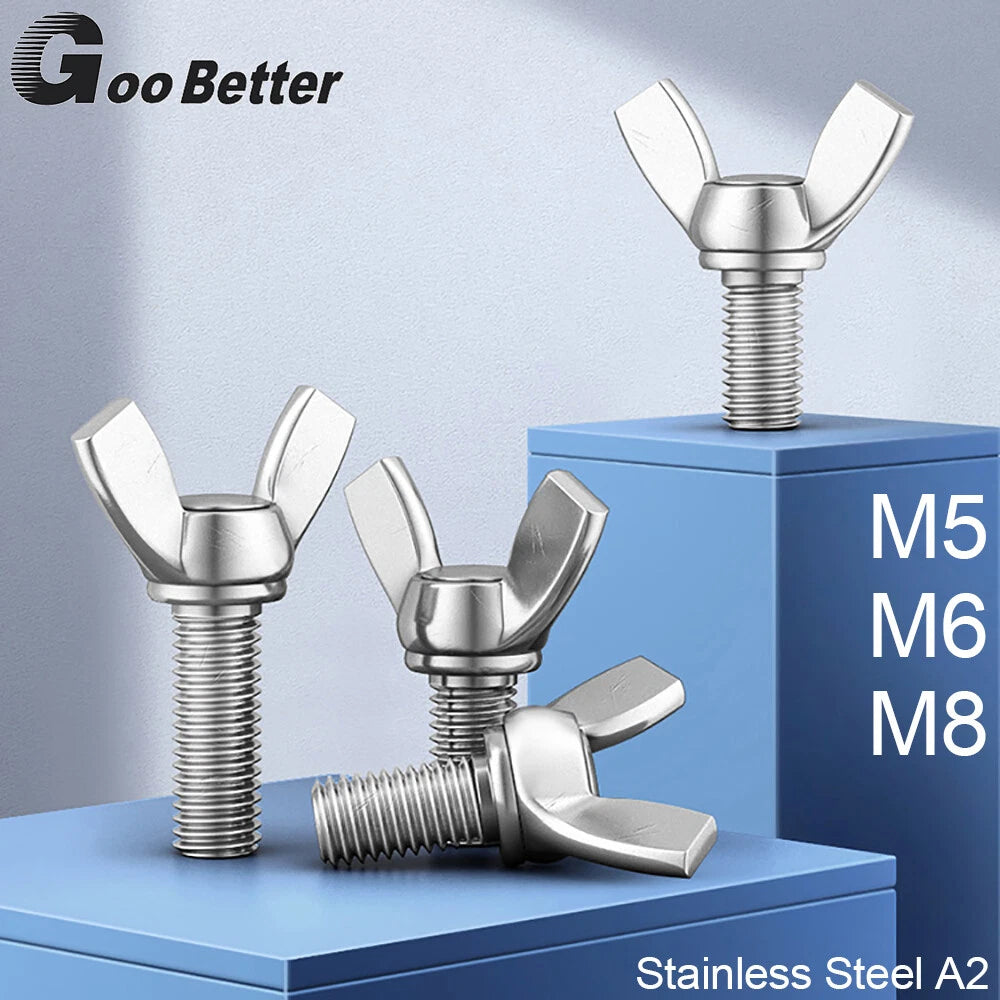 Butterfly Wing Screws M5 M6 M8 Thumb Wing Bolts Stainless Steel A2 Length 8-50mm