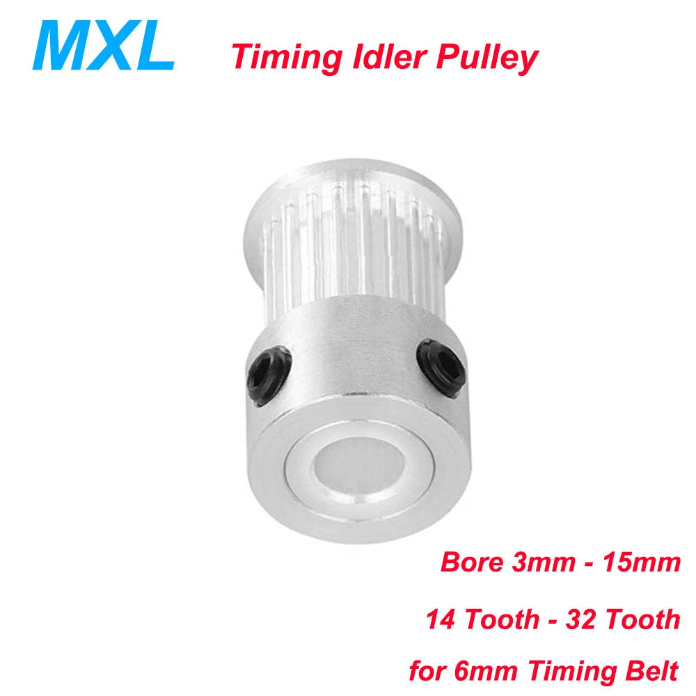 MXL Idler Drive Pulley 14-32 Tooth With Steps for 6mm Timing Belt Bore 3mm-15mm