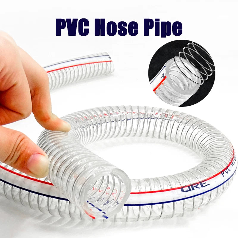 PVC Clear Wire Braided Reinforced Flexible Hose Pipe — ID 10–40mm