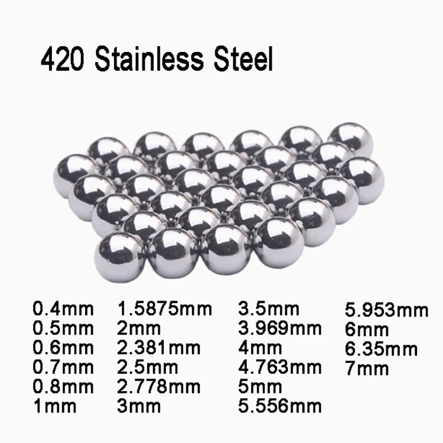 Precision 420 Stainless Steel Ball Bearing Replacement Bearings 0.4mm to 1mm