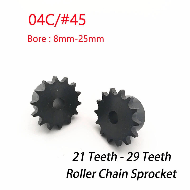 #45 Roller Chain Sprocket With Keyway 04C Sprocket 21T-29T Bore 8mm-25mm