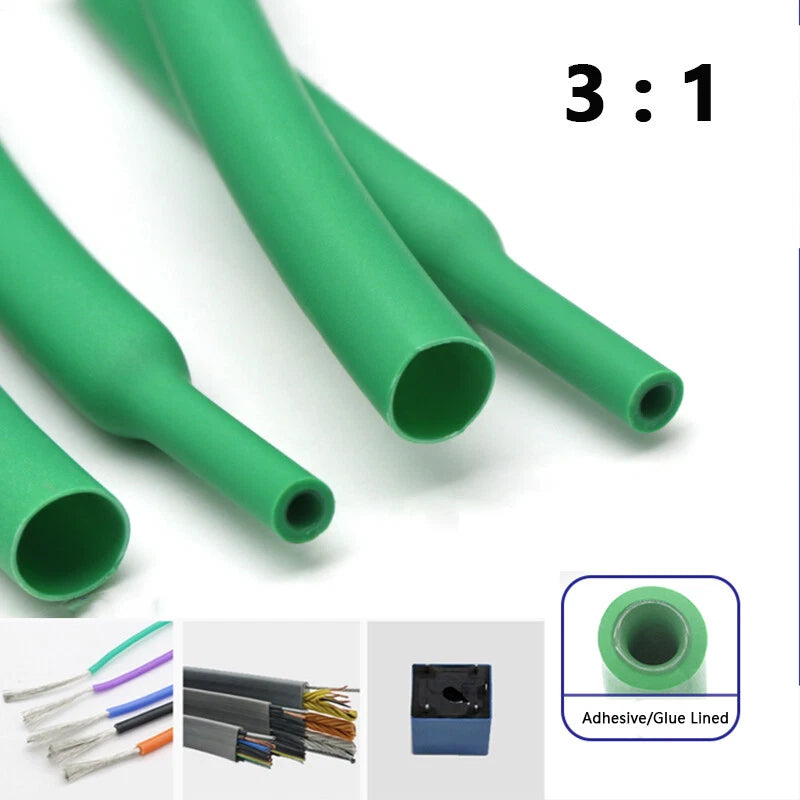 3:1 Green Adhesive Heat Shrink Tubing — Waterproof Glue Lined Sleeving