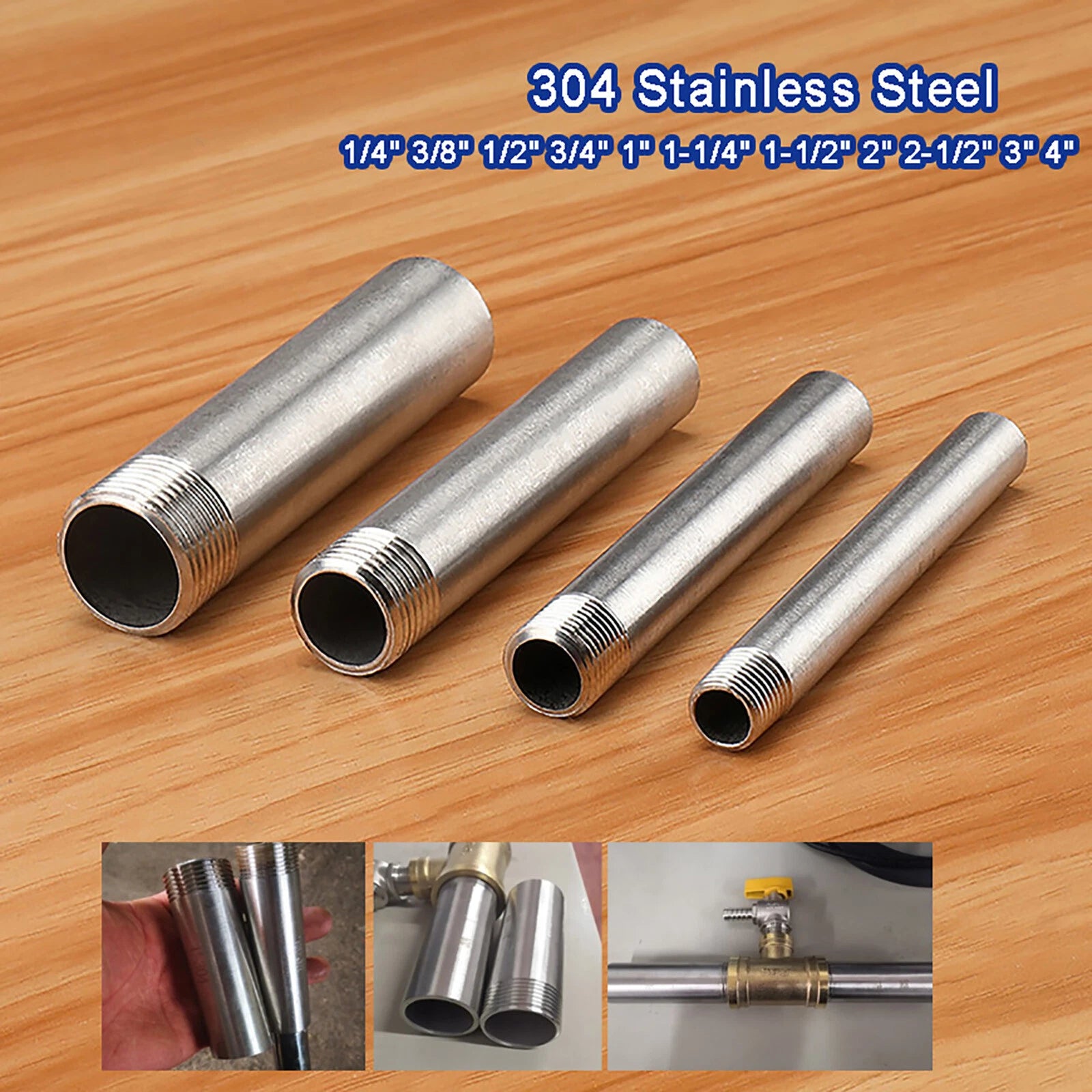 SS304 BSP Threaded Weld Nipple 100mm | 1/4" to 4" Pipe Fitting