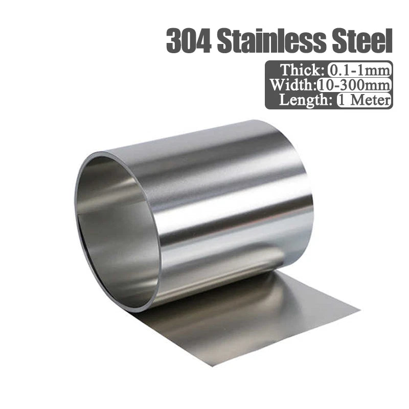304 Stainless Steel Sheet Metal Thin Laser Cut Strip Plate Foil Thick:0.1-1mm