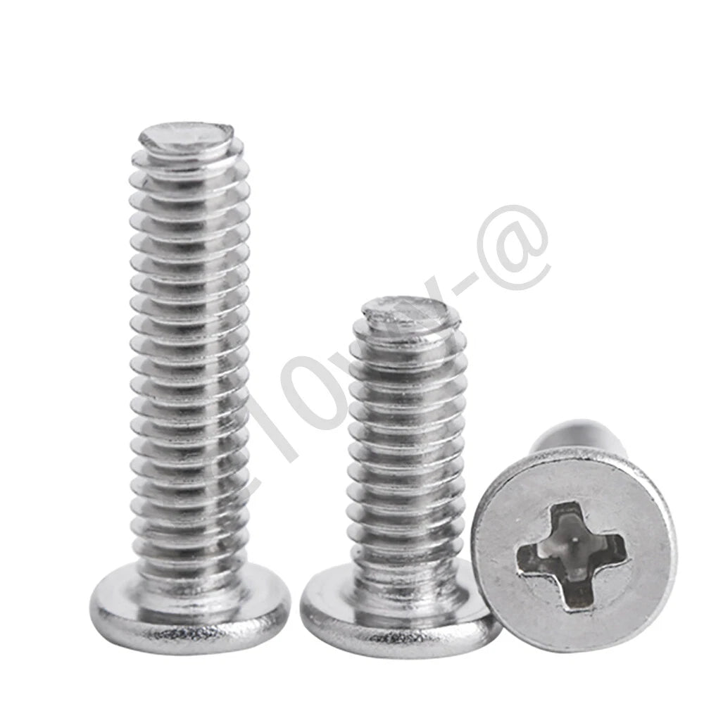 Phillips Low Wafer Head Machine Screws – M2 M2.5 M3 M4, 304 Stainless Steel for Low‑Profile Electronics & Appliances
