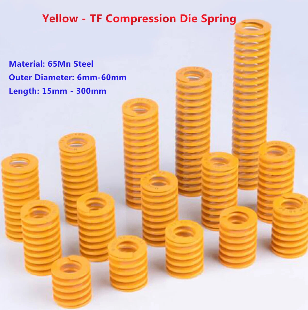 Yellow - TF Compression Die Spring (Lightest Load) Mold Mould Springs,OD Ø6mm-60