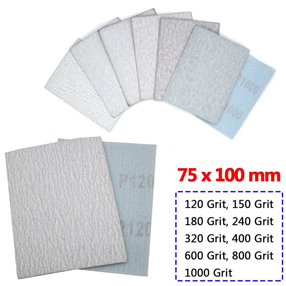 75x100 mm Dry White Abrasive Sanding Discs Sandpaper Hook Loop Grit 120# - 1000#