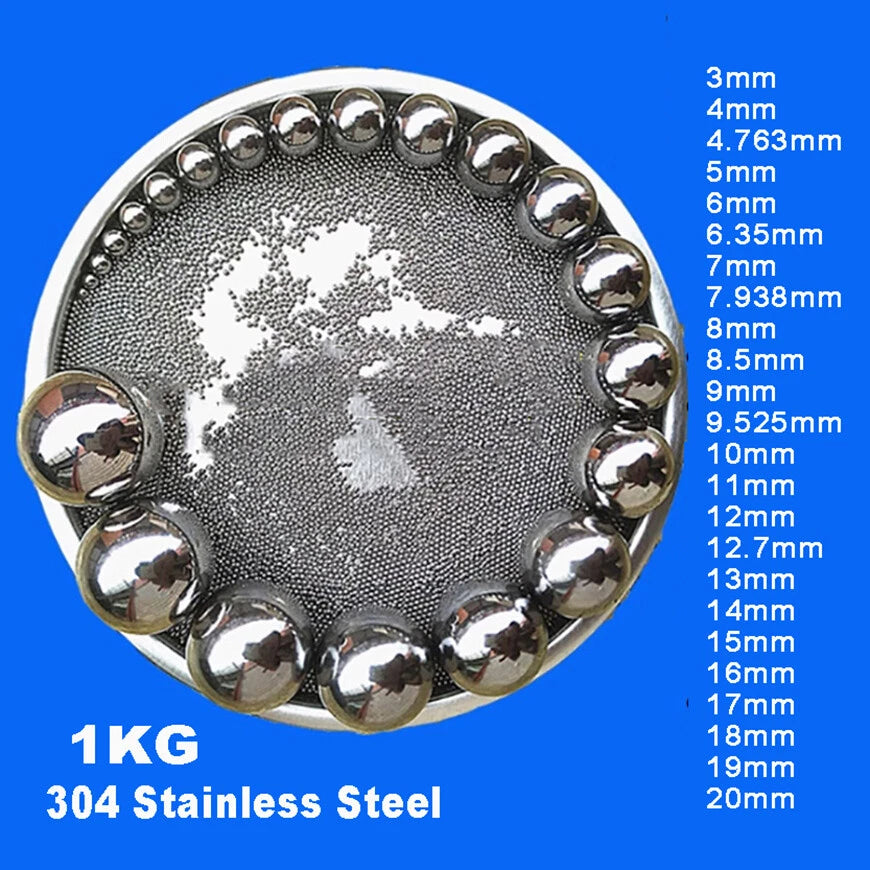 1KG Solid 304 Stainless Steel Ball Precision Replacement Bearings 3mm - 20mm