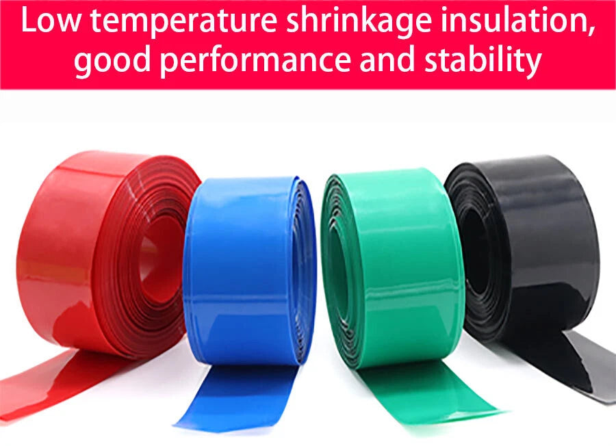 PVC Heat Shrink Tubing – Flat Width 40–55mm, Multiple Colors, 1–100M Rolls