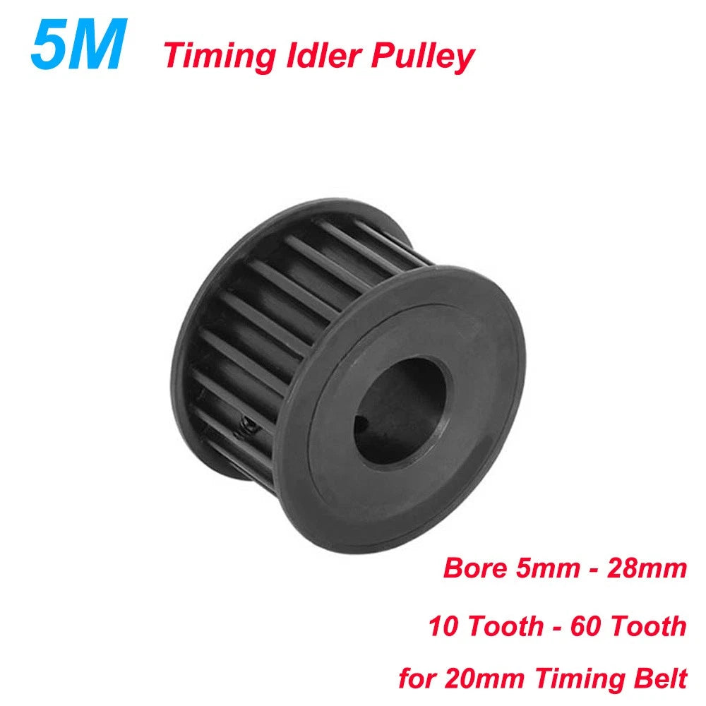 5M Synchronous Timing Pulley 10-60T Bore 5-28mm Black Steel for 20mm Width Belt