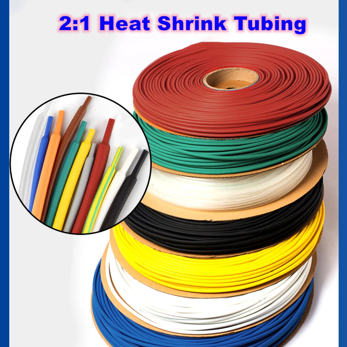 2:1 Heat Shrink Tubing – Electrical Sleeving Cable Wire Tube | 1mm to 50mm