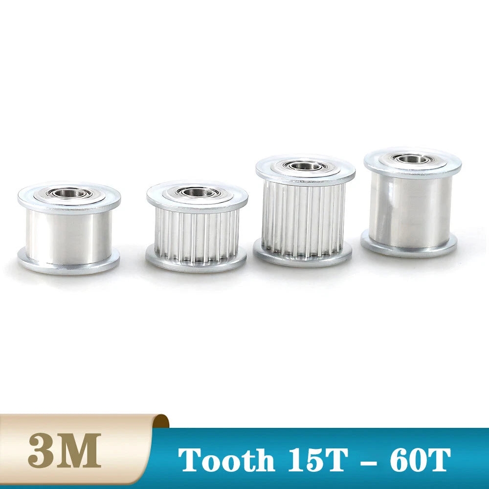 3M Timing Belt Idler Drive Pulley 15T - 60T Bore 3mm - 15mm 6/10/15mm Belt Width