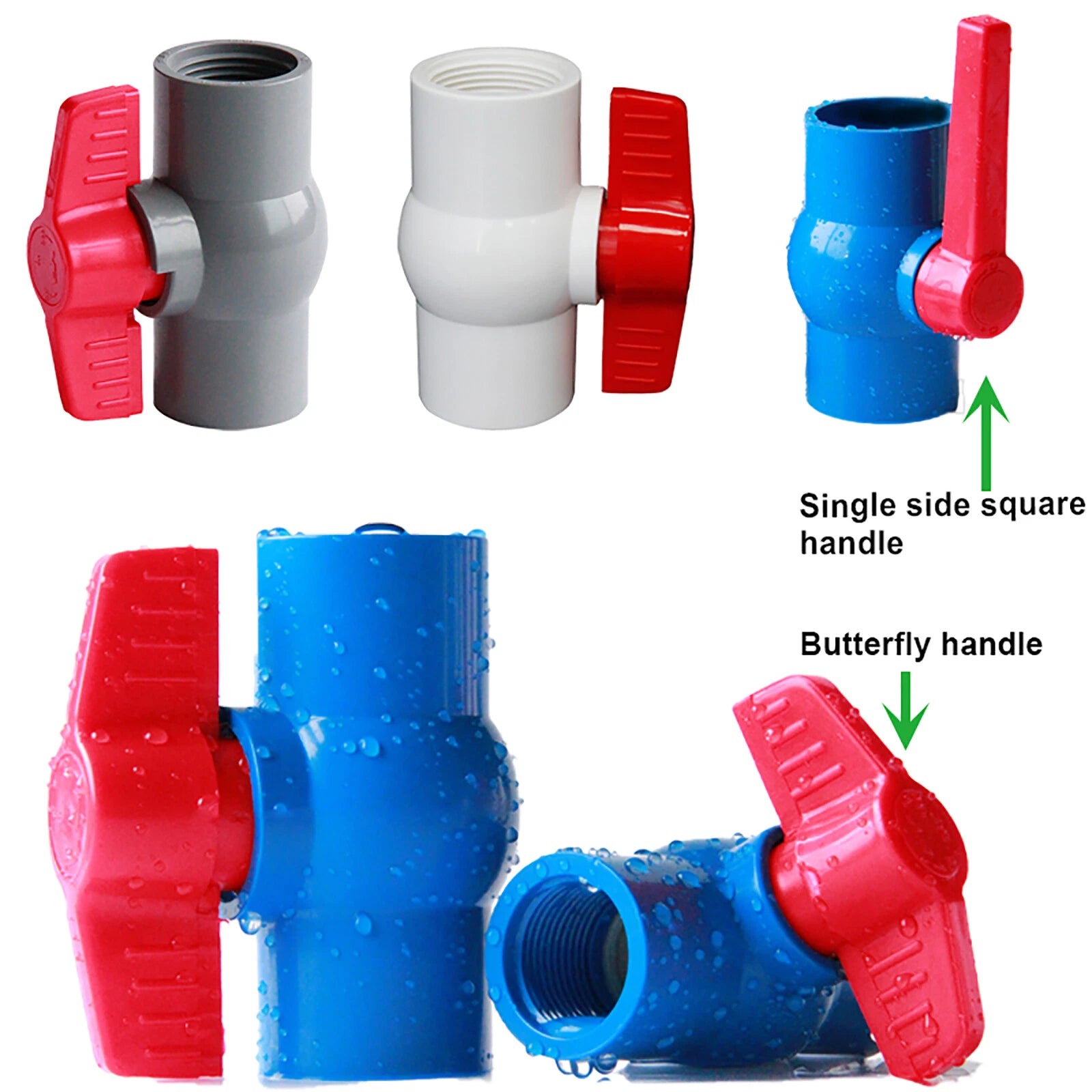 PVC Ball Valve BSP Thread Fast Stop Valve Water Pressure Pipe Fittings 1 2" - 2"