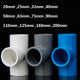 20mm to 200mm PVC Plastic Pipe Fittings Adhesive Tee T Connector White Blue Gray