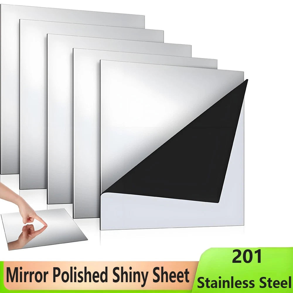 Mirror Polished Shiny Stainless Steel 201 Grade Sheet Metal Plate 0.5mm to 3mm