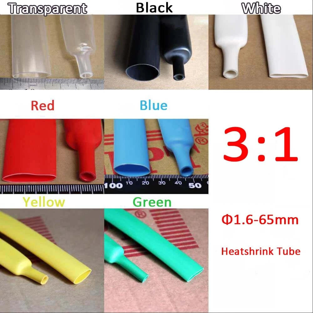 3:1 Heat Shrink Tubing with Glue Lined — Waterproof Wire Insulation Sleeve