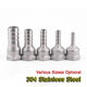 BSP Stainless Steel 304 Female Thread Hosetails Barbed Connector Pipe Fittings
