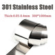 301 Stainless Steel Sheet Plate Strip Foil Sheet 300mm*1000mm Thick:0.05-0.4mm