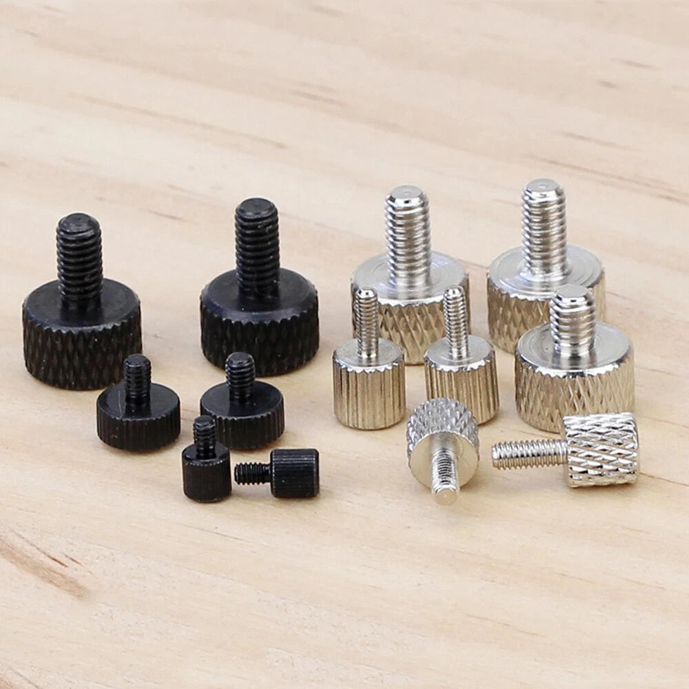 M2.5 Knurled Thumb Screws — Flat Head, Hand-Grip Bolts for PC Case & Electronics