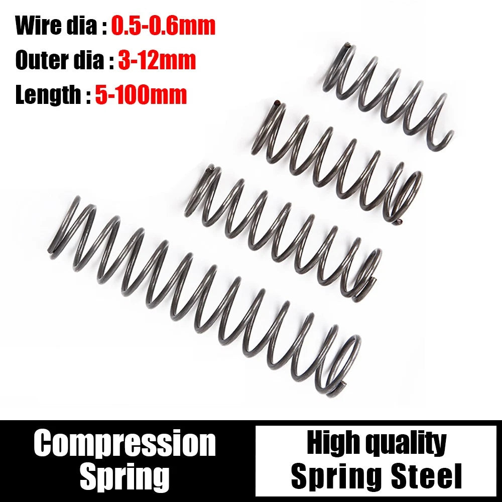 Small Compression Spring 0.3mm 0.4mm Wire Dia L=5mm-100mm Pressure Compressed