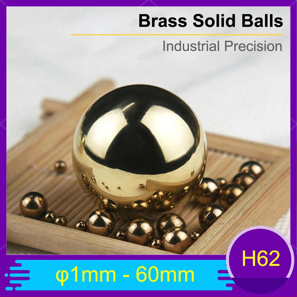 H62 Brass Solid Balls Bearings Balls Industrial Precision Dia 1mm-60mm All Sizes