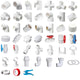 White PVC 25mm ID Pressure Pipe Fittings Metric Solvent Weld Various Parts