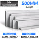 304 A2 Stainless Steel Flat Bar Metal Plate Strip Width 10MM-80MM Length 500MM