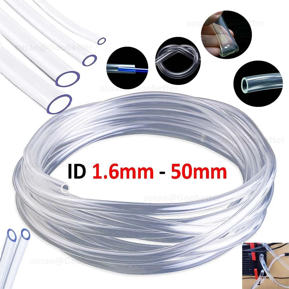 Clear Flexible PVC Tubing — Plastic Hose for Air, Water, Aquarium & Pond