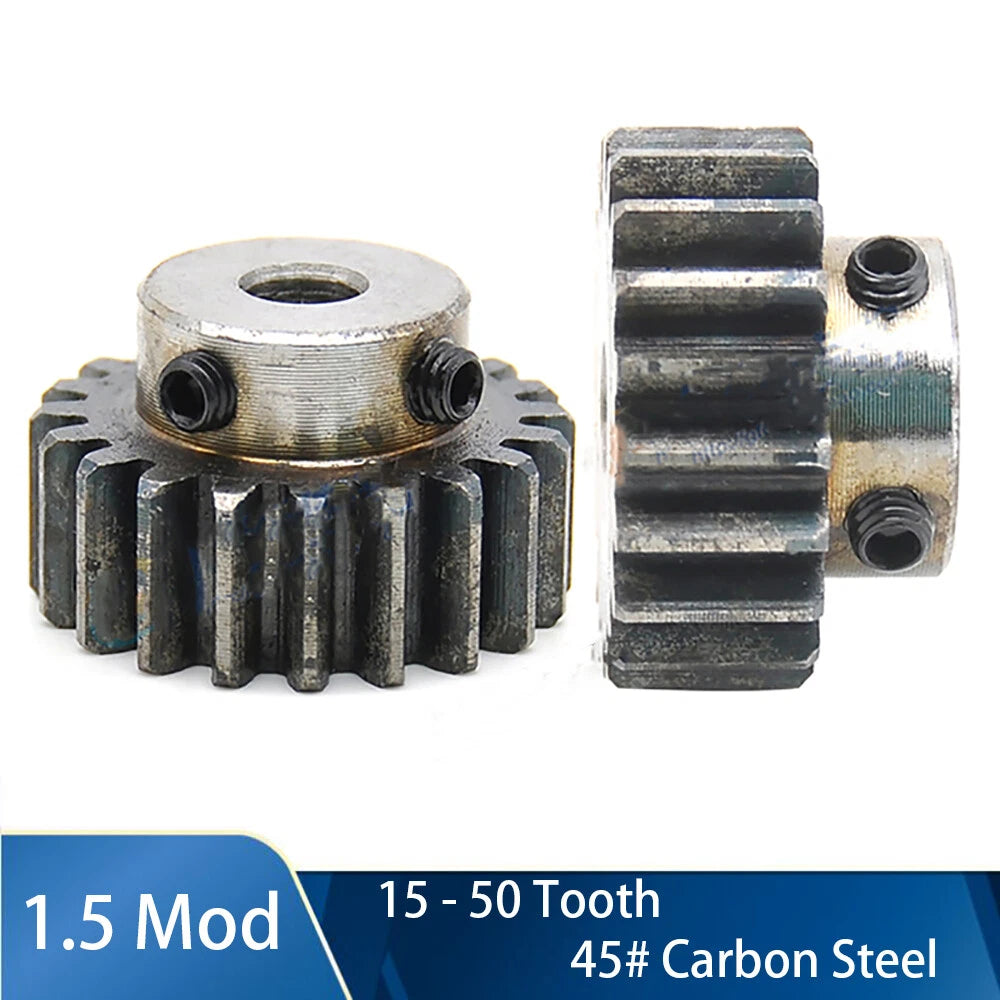 1.5 Mod Spur Gear & Gear Racks 15 - 50 Tooth Transmission Gear 45# Carbon Steel