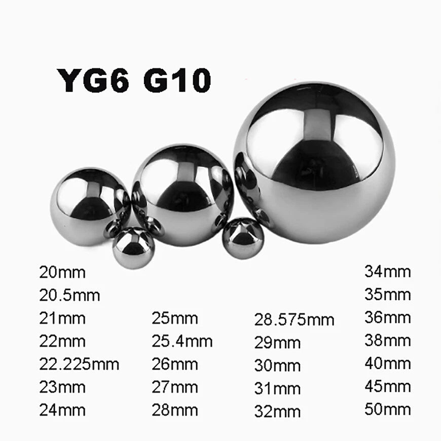 YG6 Precision Carbide Solid Carbide Ball G10 Replacement Bearings 20mm-50mm