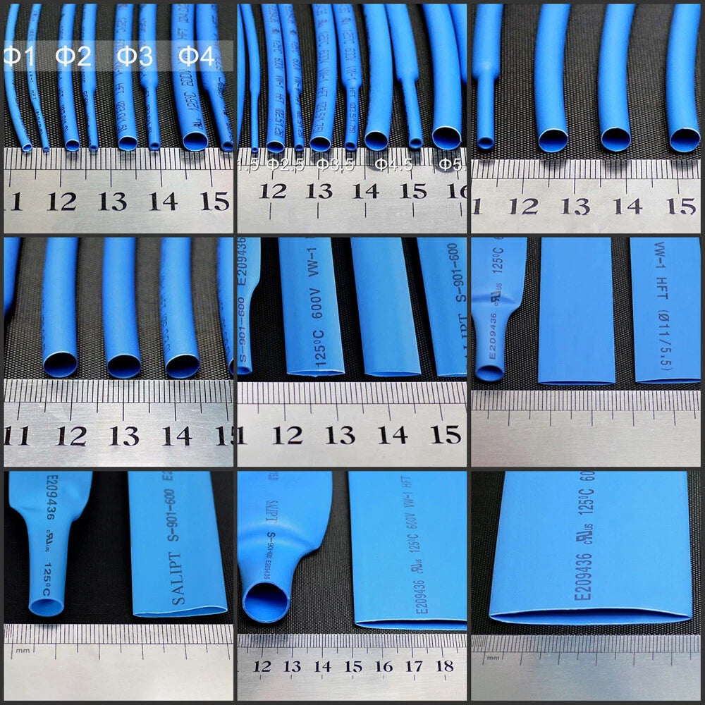Blue 2:1 Heat Shrink Tubing — Φ0.6mm to Φ80mm, 1M to 25M