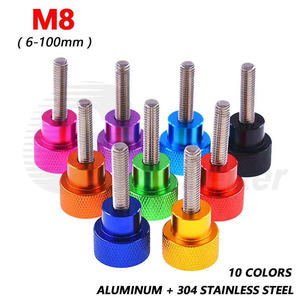 M8 Adjustable Knurled Thumb Shoulder Screws Aluminum Stainless Steel 6-100mm D20