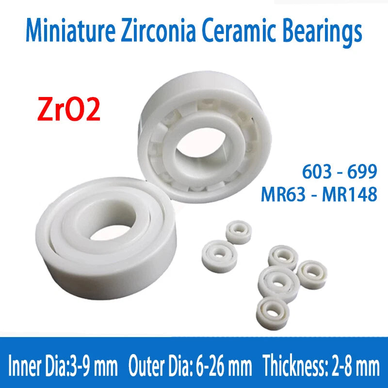 Full Ceramic MR63-MR148-603-699 Miniature Ball Bearings ZrO2 Zirconia Premium