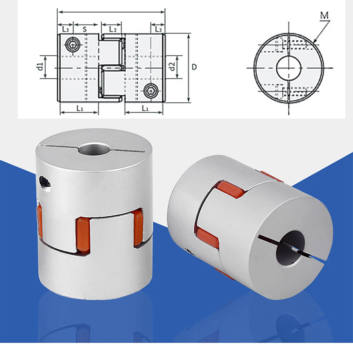 CNC Shaft Coupler Flexible Plum Coupling CNC Stepper Motor Connect 3D Printer