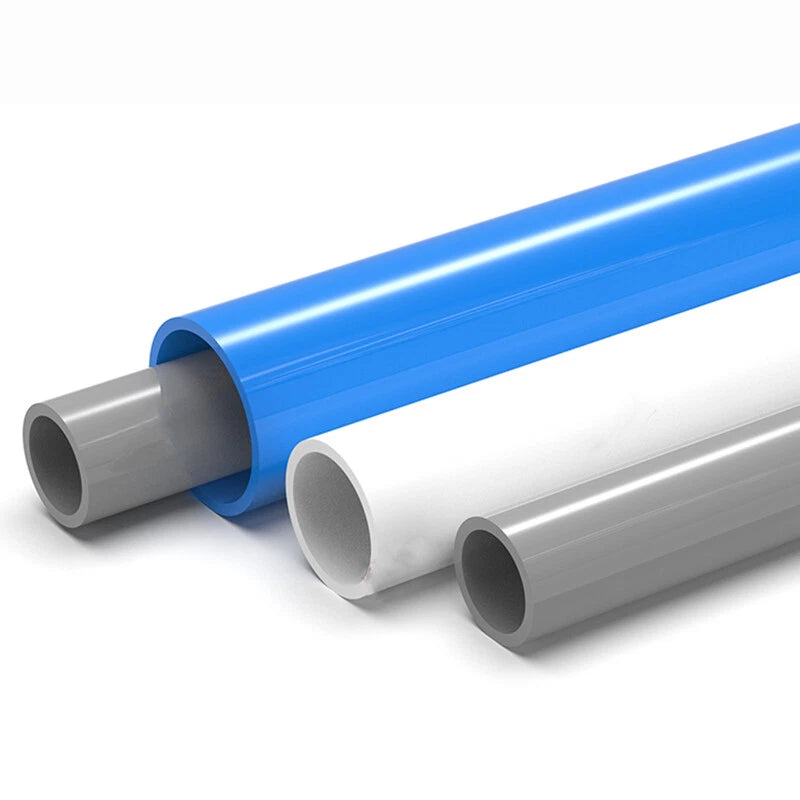 Blue PVC Round Tube Pipe — Cut-to-Length Sections, 5 Sizes Available