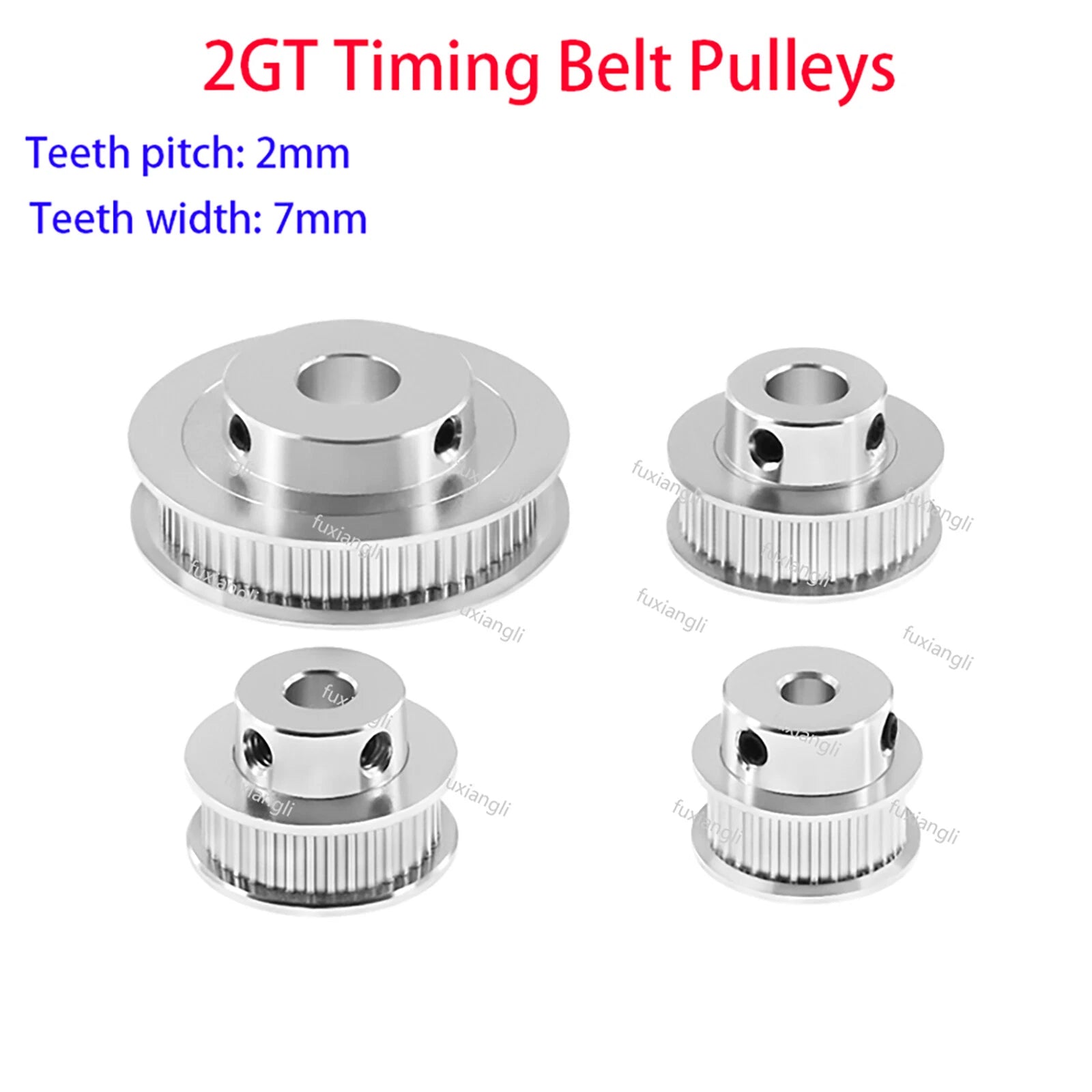 2GT 65T-120T Timing Belt Pulleys Pitch 2mm BF-type Width 7mm For 3D CNC Printer