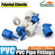 Barbed 20mm PVC Pipe Connector Fittings Adapter To Hose OD 5mm~8mm, Blue & White