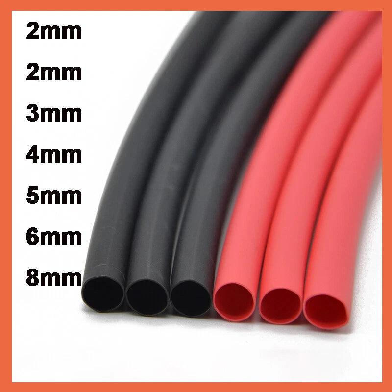 2:1 Heat Shrink Tubing — Electrical Wire Sleeving, Φ1mm–12mm, Clear/White/Red/Green