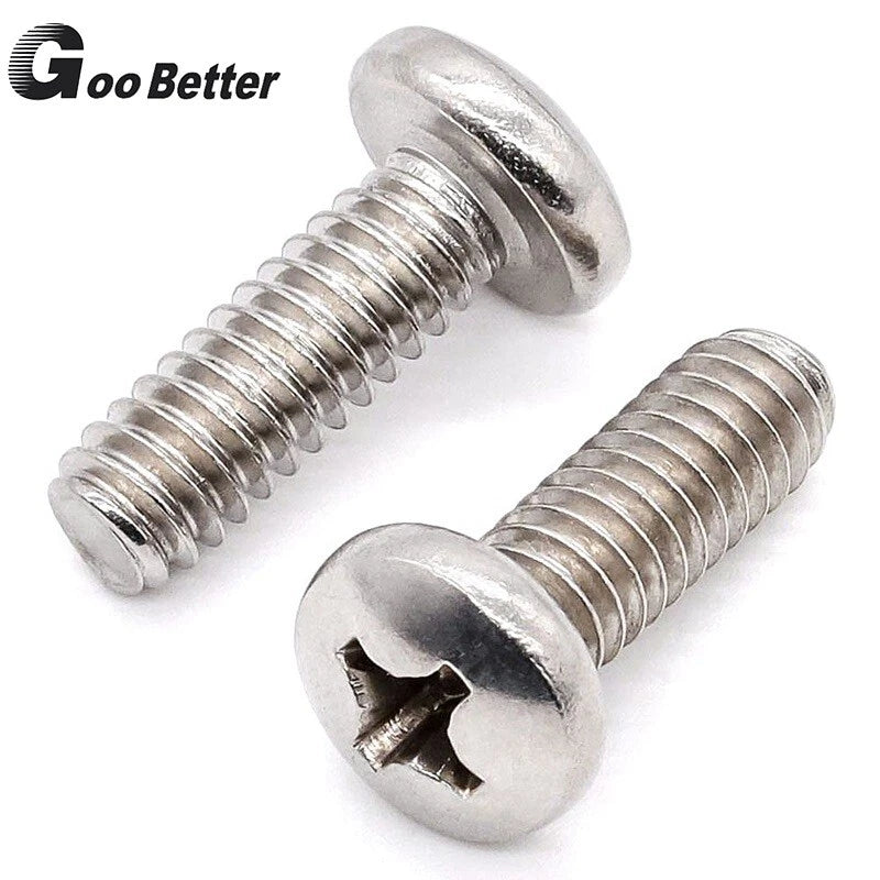 M3 M4 M5 M6 Pozi Pan Head Machine Screws – Nickel Plated Steel, Fully Threaded