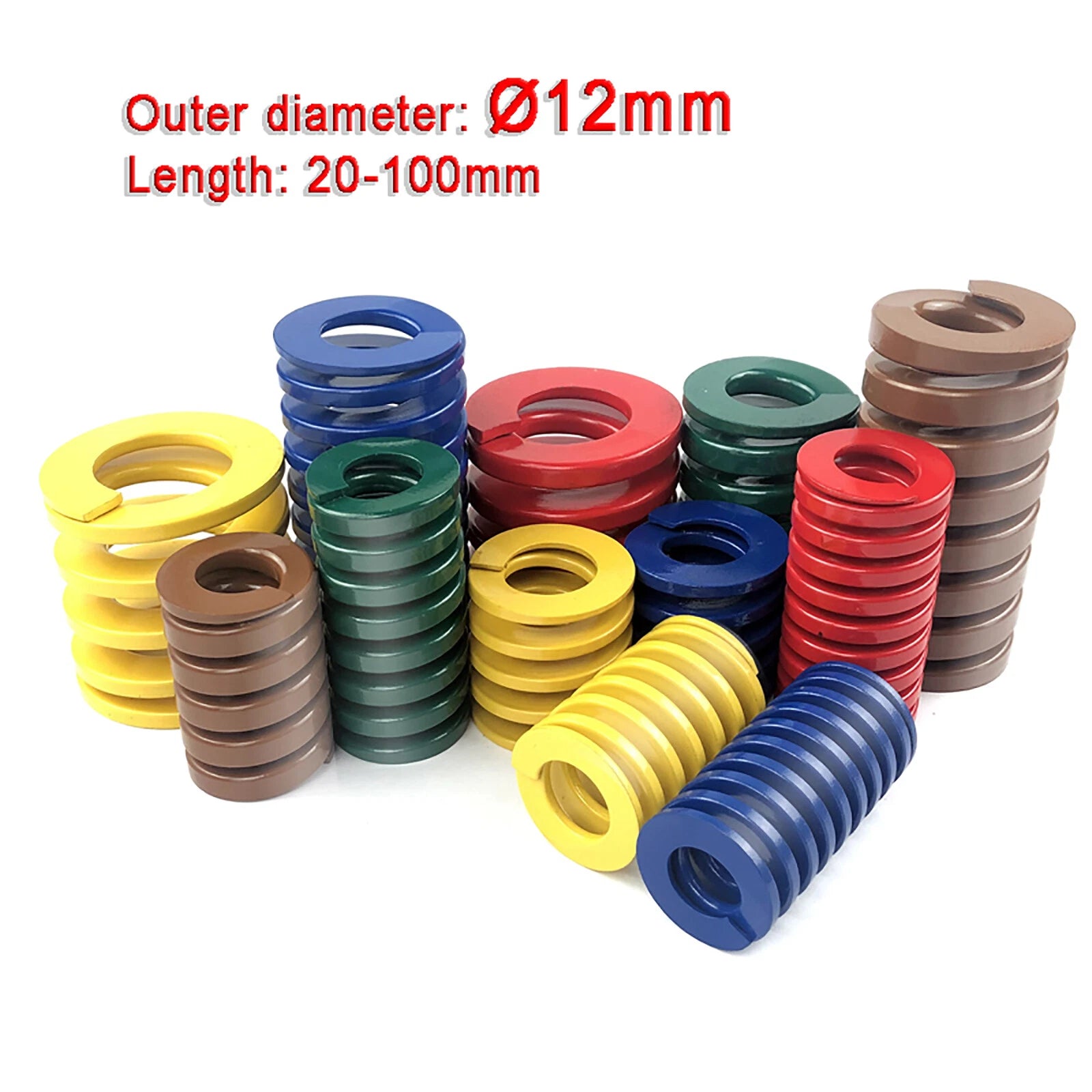 OD= Ø12mm Heavy Load Duty Compression Die Spring Color - Various Length And Load