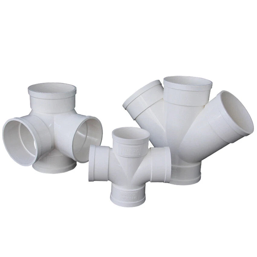 50-200mm PVC Drainage Pipe 4-Way Equal Reducer Connector Adapter Drain Fittings