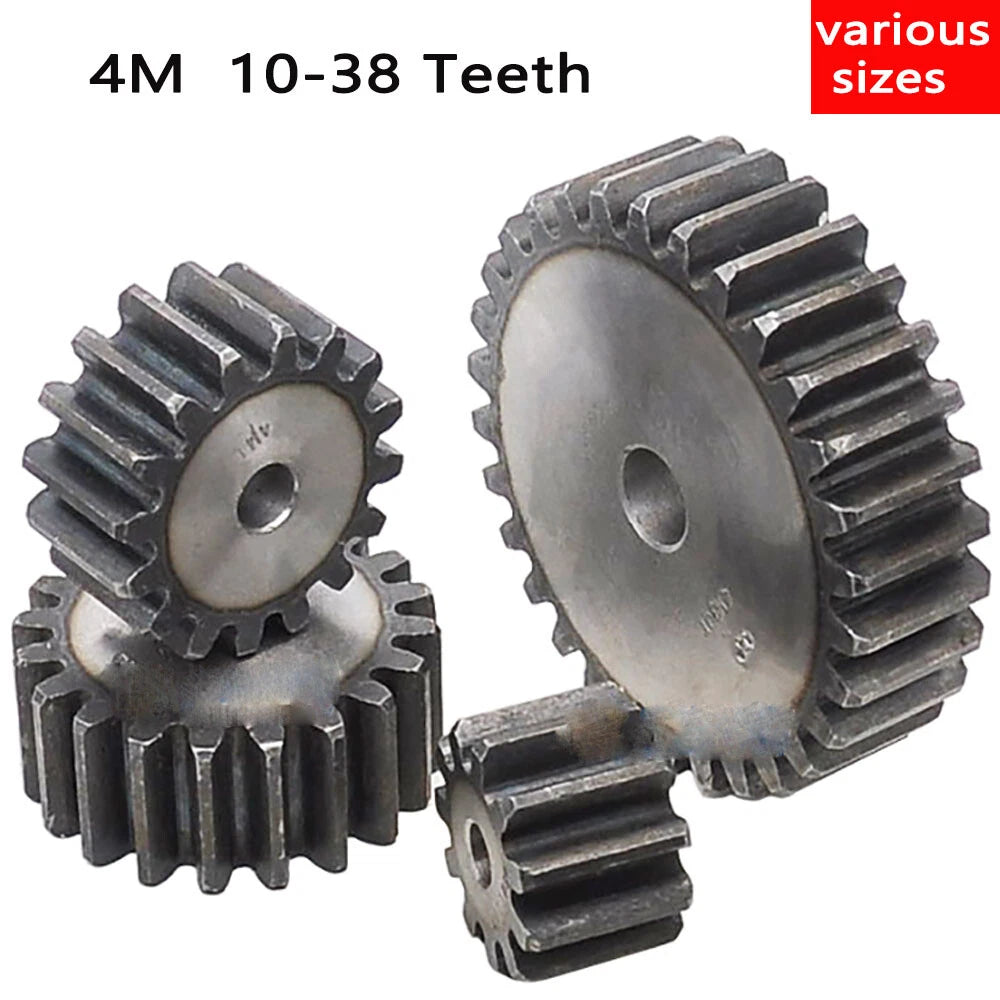 Module 4M Flat Gear Motor Transmission Spur Gear 10T to 38T  Gears With Screw