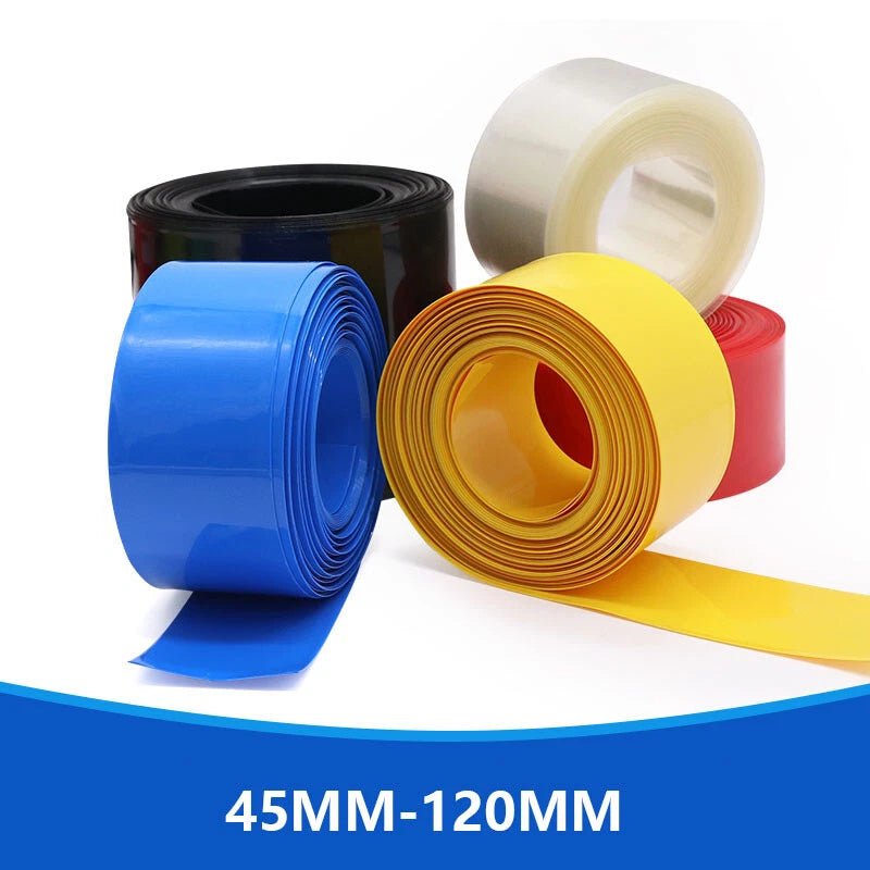 PVC Heat Shrink Tubing 45mm–120mm | Battery Wrap & Wire Insulation – Multiple Colors - HomeDIYer