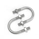 M6 M8 U-Bolt Exhaust Clamp with Hex Nuts — 304 Stainless Steel Pipe Tube Clip