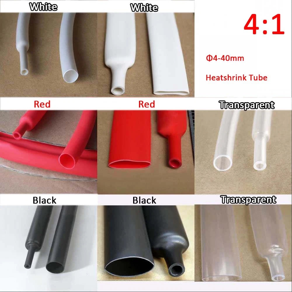4:1 Heat Shrink Tubing – Adhesive Glue Lined, Waterproof, 4–40mm