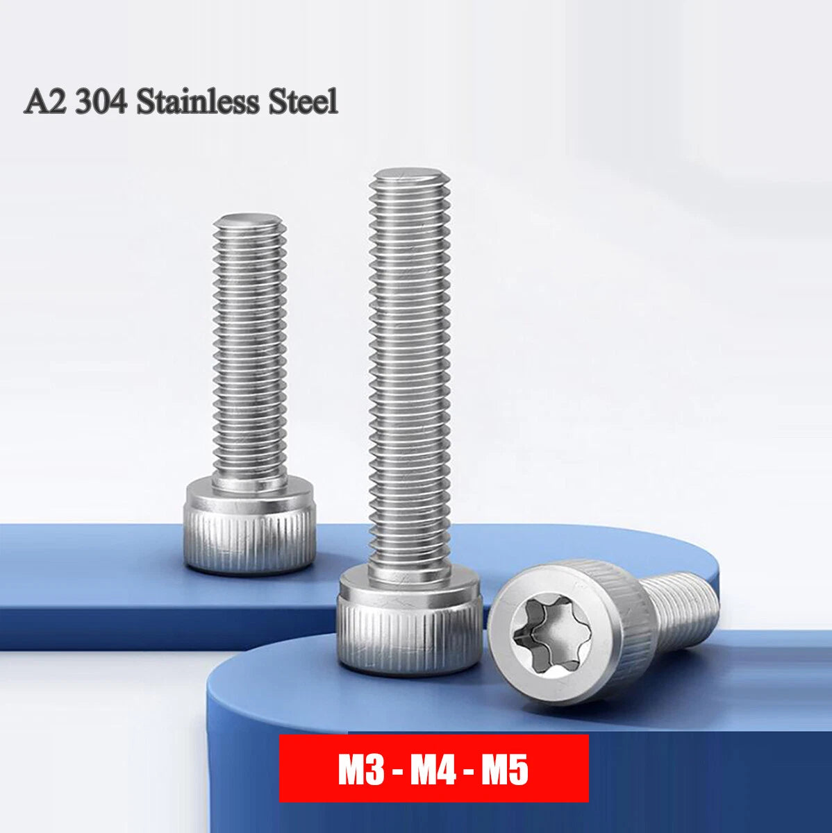 M3 M4 M5 Torx Socket Head Cap Screws – A2 Stainless Steel Security Machine Bolts (Metric, Fully Threaded)